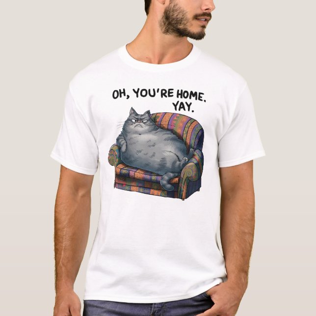 Hilarious Lazy Cat T-Shirt (Front)