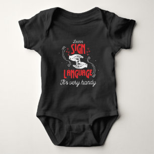 Hilarious Learn American Sign Language Humor Baby Bodysuit