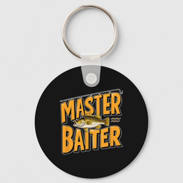 Hilarious Master Byiter Fishing Perfect Fisherman  Key Ring (Front)