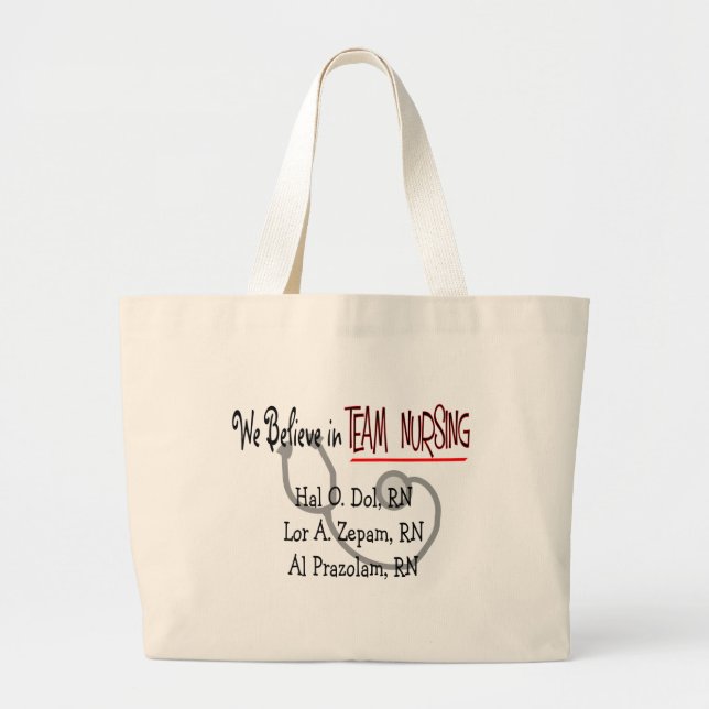 Hilarious Nurse T-Shirts and Gifts Large Tote Bag (Front)