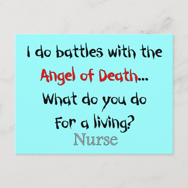 Hilarious Nurse T-Shirts and Gifts Postcard (Front)