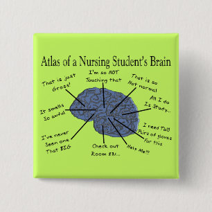 Hilarious Nursing Student "Brain" Gifts 15 Cm Square Badge