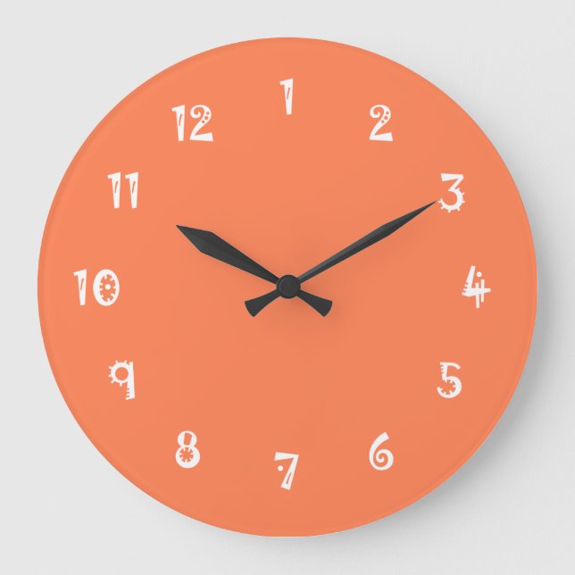 Hilarious One Colour Coral Large Clock (Front)