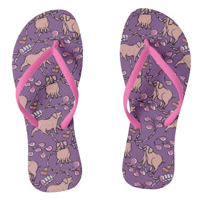 Hilarious pattern Chinese Pig Year Choose Colour W Jandals (Footbed)