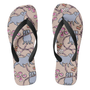 Hilarious pattern Chinese Pig Year Old Pink Men FF Jandals