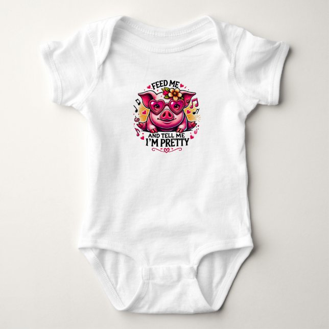 Hilarious Pig Quote Baby Bodysuit (Front)