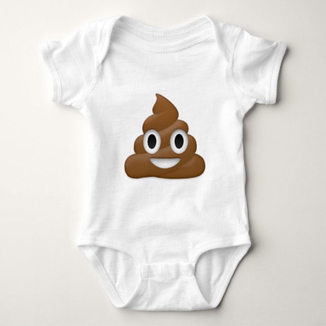 Hilarious poop-emoji - Poo cartoon design Baby Bodysuit (Front)