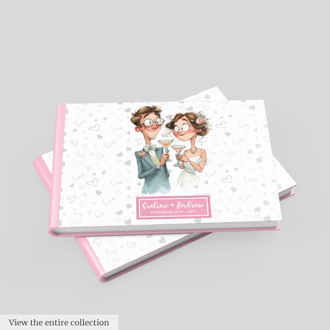 Hilarious Quirky Couple Wedding Guest Book Waterco (Hilarious Quirky Couple Wedding Guest Book Watercolor)