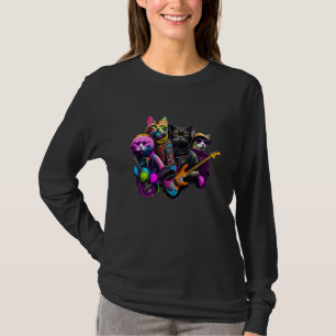 Hilarious Rock Star Cat Band. Funny Cat Rock Rocki T-Shirt