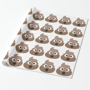 Hilarious shocked Emoji Poop Wrapping Paper
