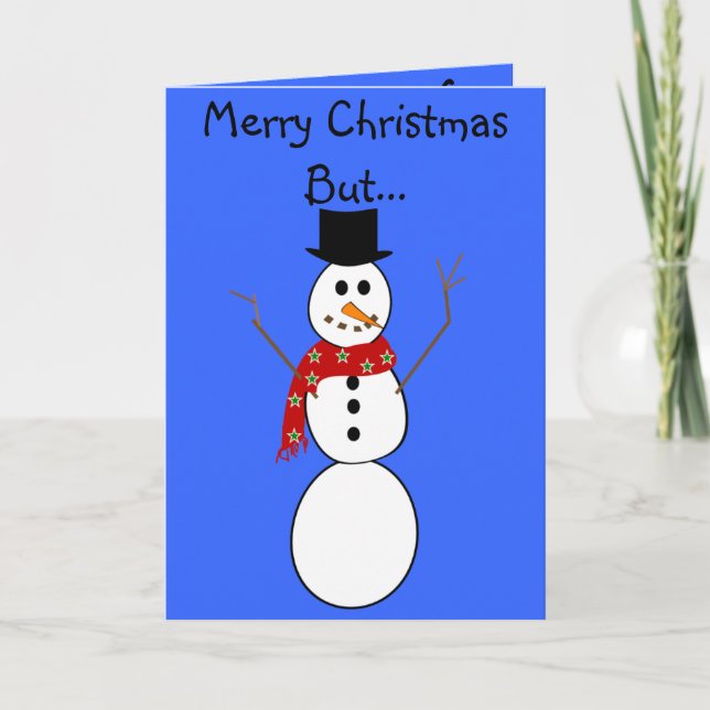 Hilarious Snowman Christmas Cards---Frosty Holiday Card (Front)