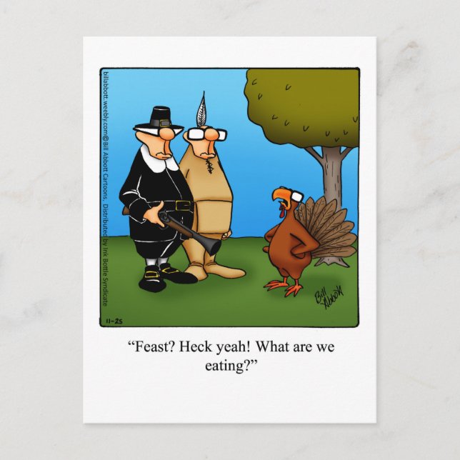 Hilarious Thanksgiving Humour Postcard  (Front)