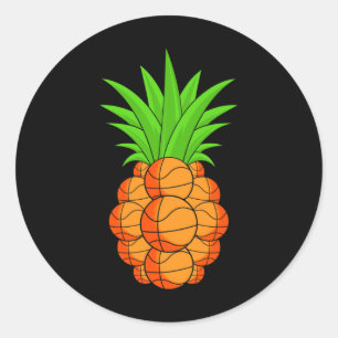 hilarious unique basketball pineapple - original g classic round sticker