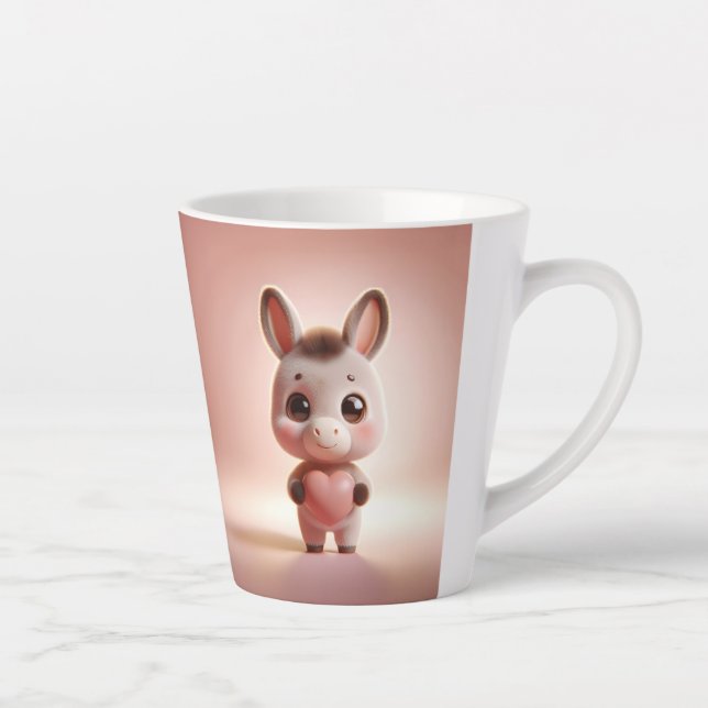 Hilarious Valentine Donkey 3D Look Front & Back Latte Mug (Right)