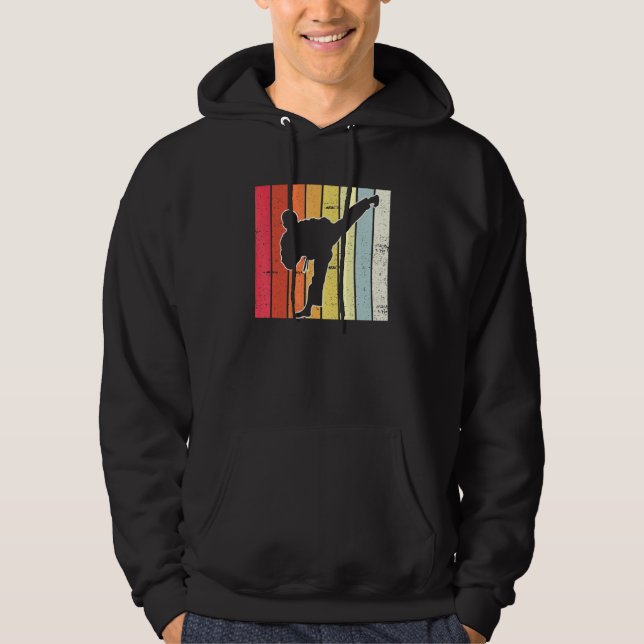 Hilarious Vintage Nostalgic Kick Boxing White Belt Hoodie (Front)