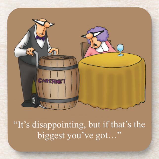 Hilarious Wine Humour Coaster Gift (Front)