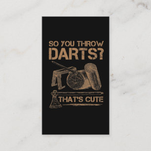Hilarious Woodworker Humour Lumberjack Axe Throwin Business Card