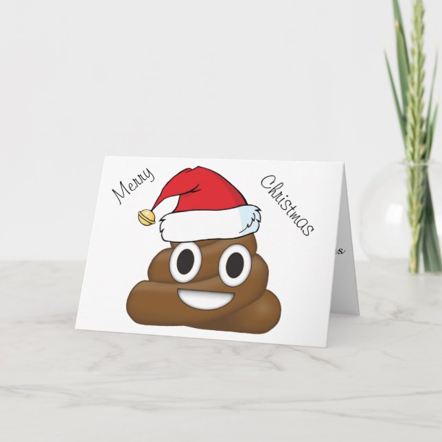Hilarious Xmas Poop Emoji Holiday Card (Front)