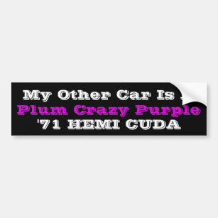 HilariTee: Plum Crazy Purple Hemi Bumper Sticker