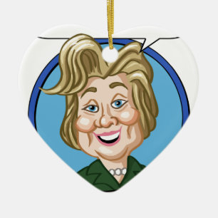 Hilary Clinton Election 2016 Ceramic Tree Decoration