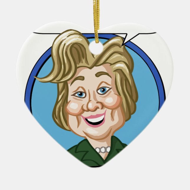 Hilary Clinton Election 2016 Ceramic Tree Decoration (Front)