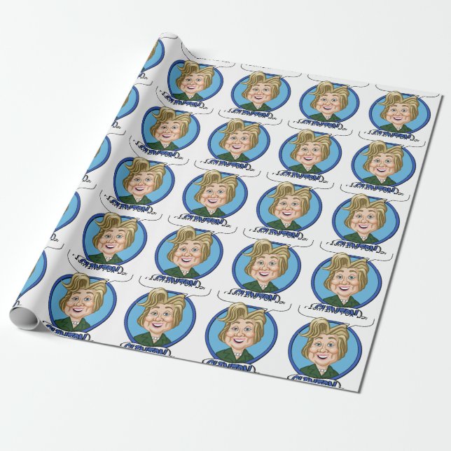Hilary Clinton Election 2016 Wrapping Paper (Unrolled)