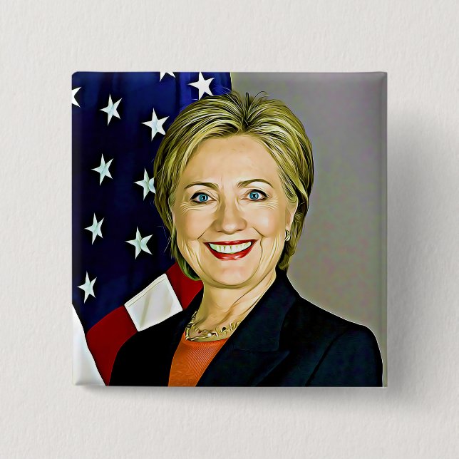 Hilary Clinton Memorabilia  Digital Art Button (Front)