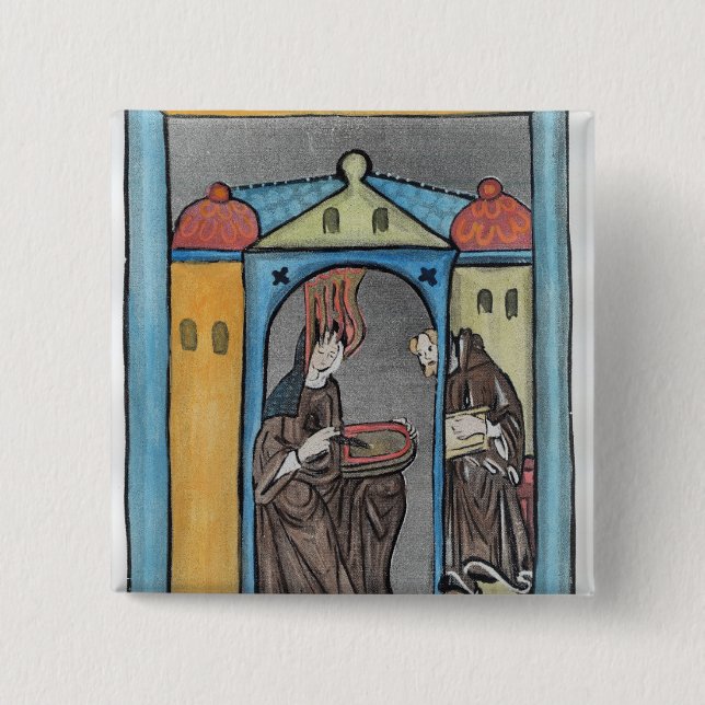 Hildegard of Bingen 15 Cm Square Badge (Front)