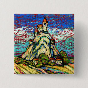 Hill Castle Fantasy 15 Cm Square Badge