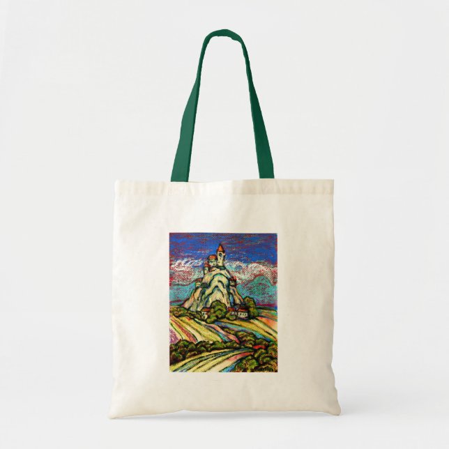 Hill Castle Fantasy Tote Bag (Front)