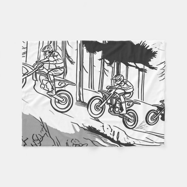 Hill Climbing Motocross Racers Fleece Blanket (Front (Horizontal))