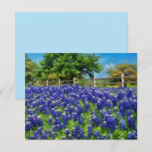 Hill Country Texas Bluebonnet Note Card Set (Front/Back)