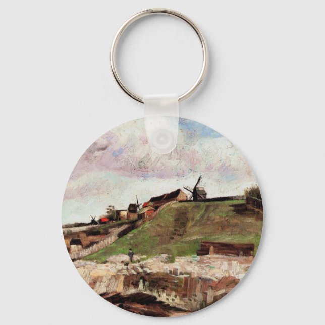 Hill of Montmartre with Quarry by Vincent van Gogh Key Ring (Front)