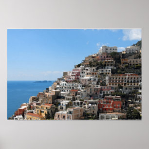 Hill-side Town of Positano on Amalfi Coast, Italy Poster