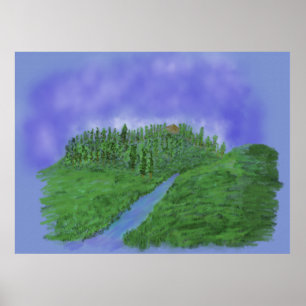 Hill & stream poster