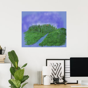 Hill & stream poster