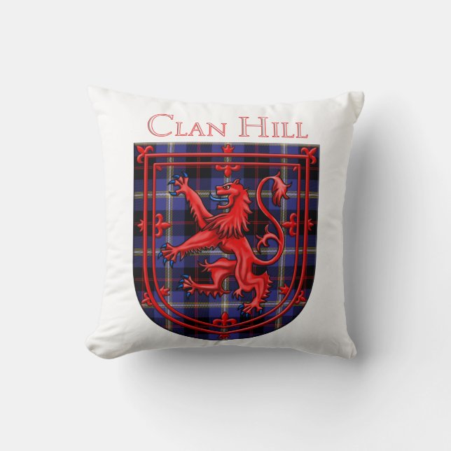 Hill Tartan Scottish Plaid Lion Rampant Cushion (Front)
