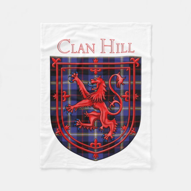 Hill Tartan Scottish Plaid Lion Rampant Fleece Blanket (Front)