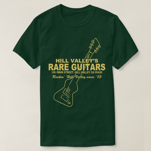 Hill Valley Rare Guitars Rockin Since 85 Chick T-Shirt (Design Front)