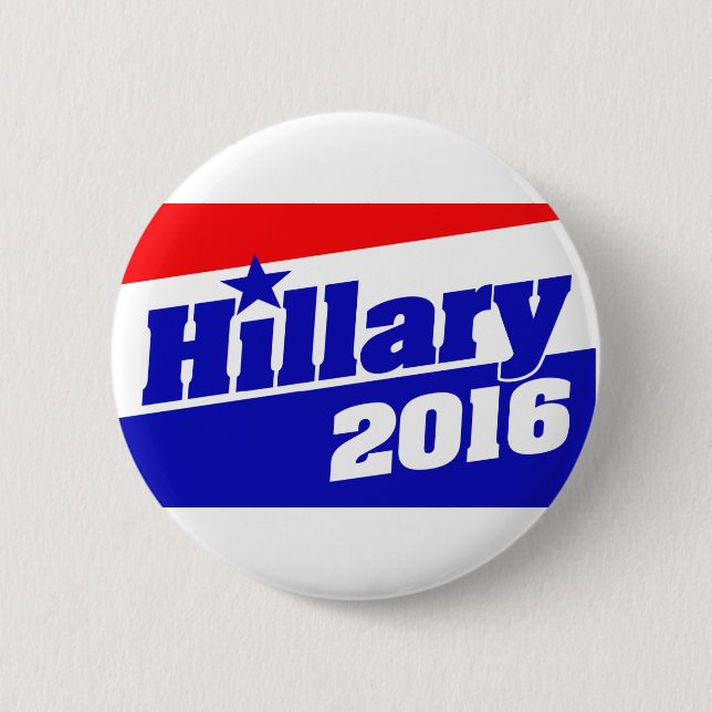 Hillary 2016 6 cm round badge (Front)