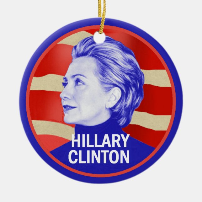 Hillary 2016 ceramic tree decoration (Front)