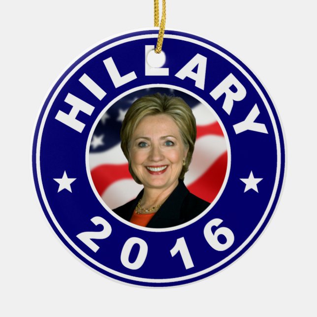 Hillary 2016 ceramic tree decoration (Front)