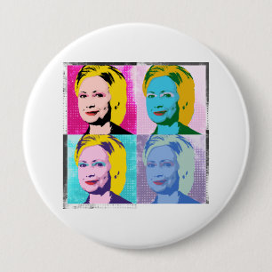 hillary 2016 pop art - -  10 cm round badge