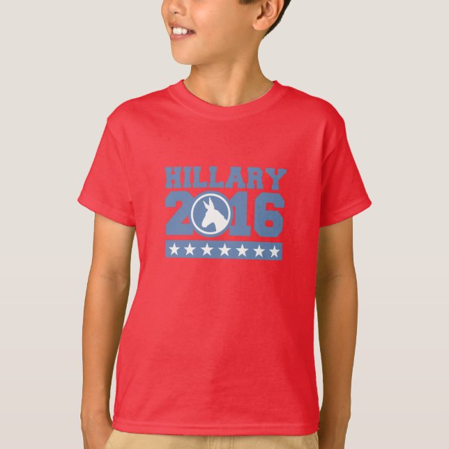 HILLARY 2016 ROUND DONKEY T-Shirt (Front)