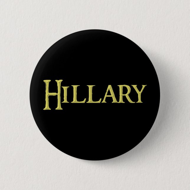 Hillary, button, for sale ! 6 cm round badge (Front)