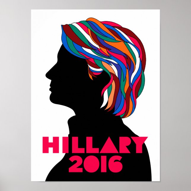 Hillary Clinton 2016 Campaign Retro Poster (Small) (Front)