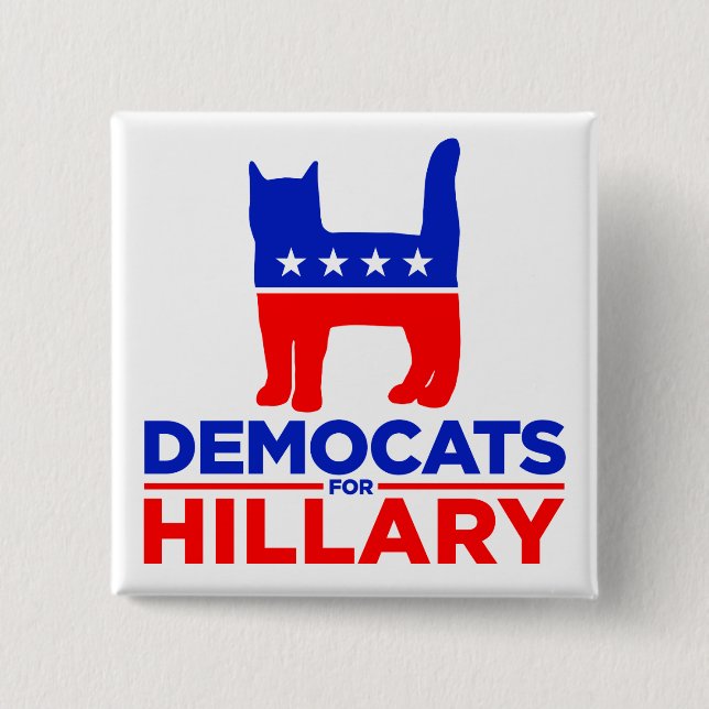 Hillary Clinton 2016 "DEMOCATS for HILLARY" Button (Front)