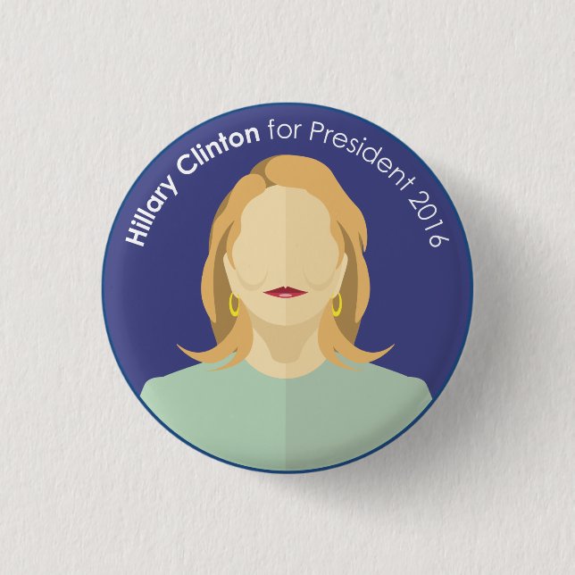 Hillary Clinton 2016 Presidential Election Button (Front)