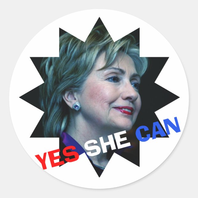 Hillary Clinton 2016 - Yes She Can - Sticker (Front)