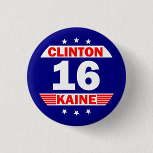 Hillary Clinton and Tim Kaine 2016 3 Cm Round Badge